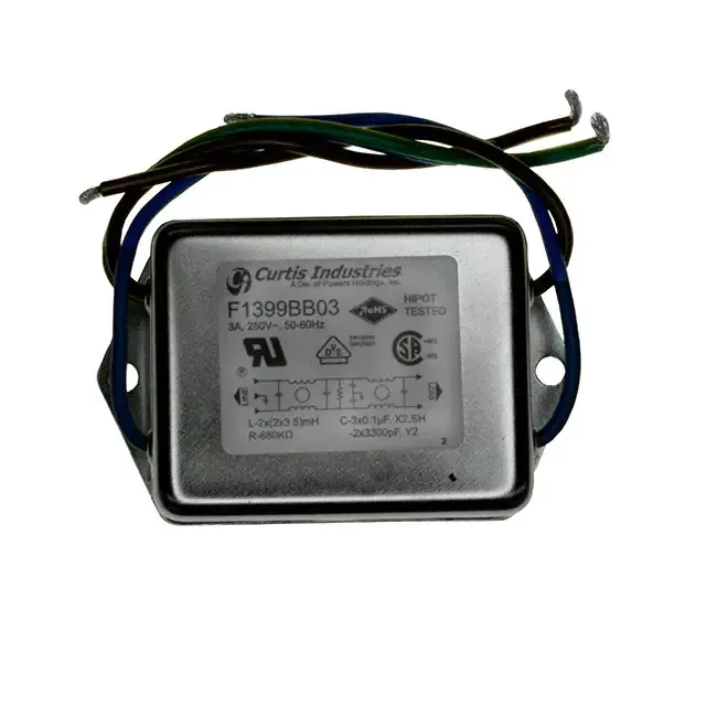 F1399BB03 (LINE FILTER 250VAC 3A CHASS MNT)