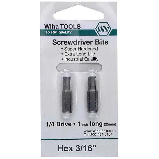 71367 (BIT HEX 3/16 0.98" 2/PK")